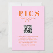 Carte PICS HAPPEN! QR Code Pink Orange Wedding Gallery (Devant)