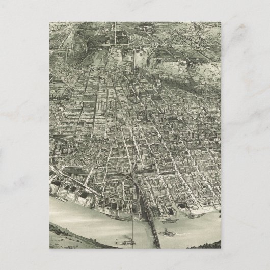Carte Picturale Ancienne de Cincinnati (1900) (Devant)