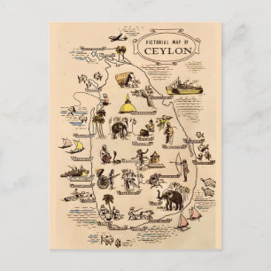 Carte Picturale de Ceylan - Carte Postale Sri Lank