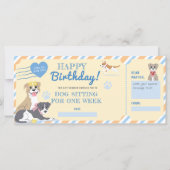 Carte Pièce cadeau d'anniversaire pour chien assis (Devant)