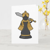 Carte Pièce de jeu d'échecs Reine aux échecs avec épée (Fleur jaune)