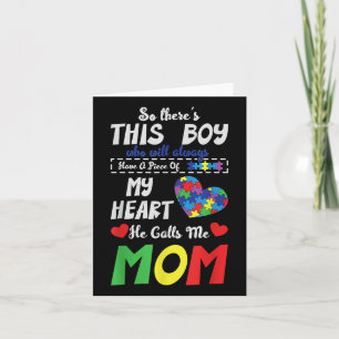 Carte Pièce De Mon Coeur Maman Fils Autistique Enfants A