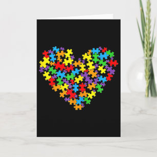 Carte Pièce de puzzle en forme de cœur pour la sensibili