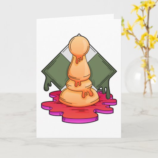 Carte Pièce d'échecs Pawn (Fleur jaune)