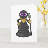 Carte Pièce d'échecs Pion aux Échecs avec Lance (Fleur jaune)