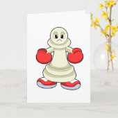 Carte Pièce d'échecs Pion en boxeur avec gants de boxe (Fleur jaune)