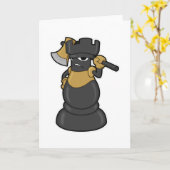Carte Pièce d'échecs Rook à Chess with Ax (Fleur jaune)