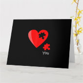 Carte Pièce manquante Puzzle Coeur Valetines Chemise Jou (Fleur jaune)