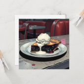 Carte Piece of Blueberry Pie and Vanilla Ice Cream Blank (Devant/Arrière en situation)