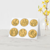 Carte Pièces de monnaie antiques (Fleur jaune)