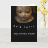 Carte Pièces de poupée hantées Halloween (Fleur jaune)