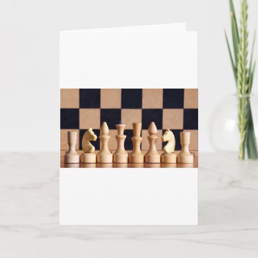 Carte Pièces d'échecs en bois (Devant)