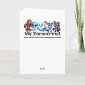 Carte Pied d'épaule avec yeux et hibou brillants sur son (Dos)