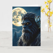 Carte Pied d'épaule avec yeux et hibou brillants sur son (Fleur jaune)