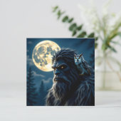 Carte Pied d'épaule avec yeux et hibou brillants sur son (Debout devant)