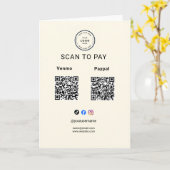 Carte Piedestal de code QR du logo de l'entreprise Scan (Fleur jaune)