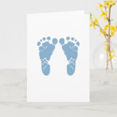 Carte Pieds bébé bleus (Fleur jaune)