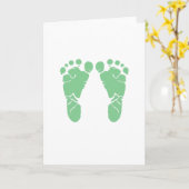 Carte Pieds bébé verts (Fleur jaune)