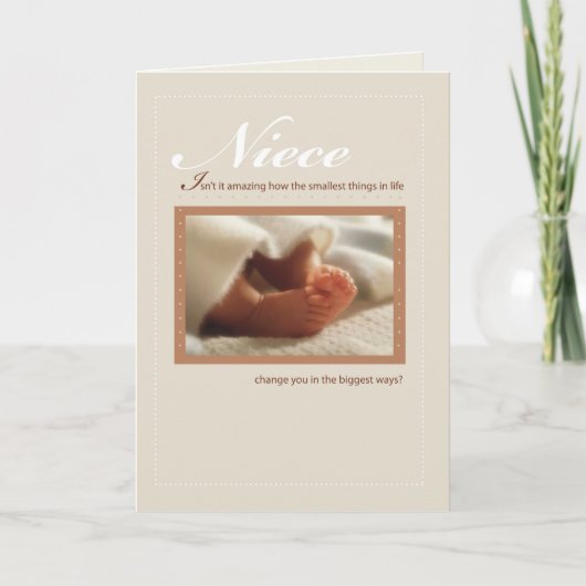 Carte Pieds de bébé de félicitations de nièce nouveaux (Devant)