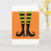 Carte Pieds de sorcière d'Halloween en Arrière - plan or (Fleur jaune)