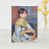 Carte Pierre-Auguste Renoir - Enfant avec chat (Fleur jaune)