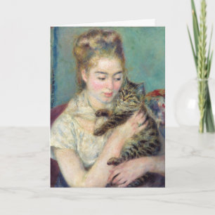 Carte Pierre-Auguste Renoir - Femme avec chat