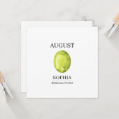Carte Pierre de naissance d'août Nom d'anniversaire Péro (Devant/Arrière en situation)