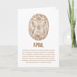 Carte Pierre de naissance d'avril Diamant Anniversaire A