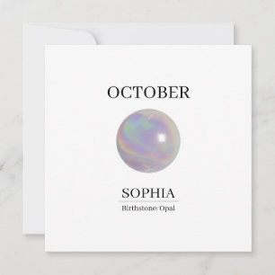 Carte Pierre de naissance d'octobre Nom d'anniversaire O