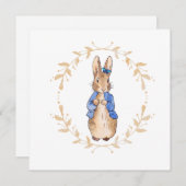 Carte Pierre le lapin avec un papillon bleu (Devant / Derrière)