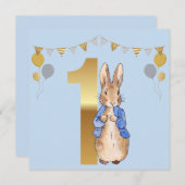 Carte Pierre le lapin Premier anniversaire (Devant / Derrière)