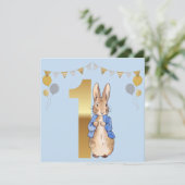 Carte Pierre le lapin Premier anniversaire (Debout devant)