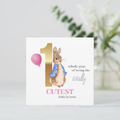 Carte Pierre le lapin Premier anniversaire (Debout devant)