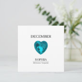 Carte Pierres de naissance de décembre Nom d'anniversair (Debout devant)