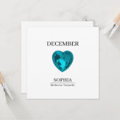 Carte Pierres de naissance de décembre Nom d'anniversair (Devant/Arrière en situation)