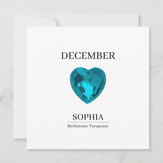 Carte Pierres de naissance de décembre Nom d'anniversair (Devant)