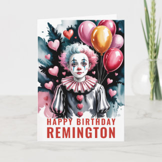 Carte Pierrot Anniversaire Clown Romantique Mignon