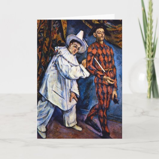 Carte Pierrot et Arlequin, Mardi Gras par Paul Cezanne (Devant)