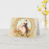 Carte Pierrot et Columbine (Fleur jaune)