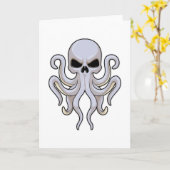 Carte Pieuvre avec 8 Bras & Crâne (Fleur jaune)