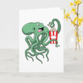 Carte Pieuvre avec du pop-corn (Fleur jaune)