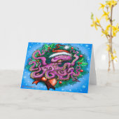 Carte Pieuvre de Noël (Fleur jaune)