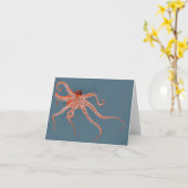 Carte Pieuvre illustrée (Fleur jaune)