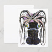 Carte Pieuvre ou calmar géant, Animaux de la vie marine (Devant / Derrière)