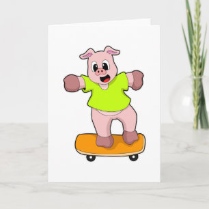 Carte Pig as Skateboard sur skateboard