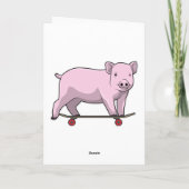 Carte Pig as skater avec skate (Dos)