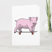 Carte Pig as skater avec skate (Devant)
