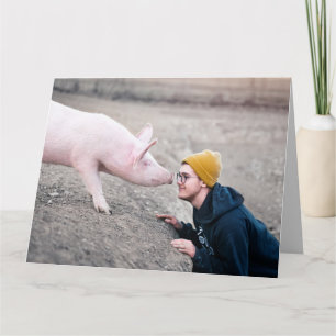 CARTE PIG BIRTHDAY HUGS KISSES GREETING CARDS