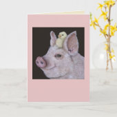 Carte Pig et Peep (Fleur jaune)