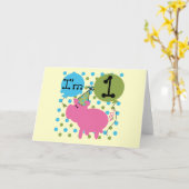 Carte Pig I'm 1 Tshirts et cadeaux d'anniversaire (Fleur jaune)
